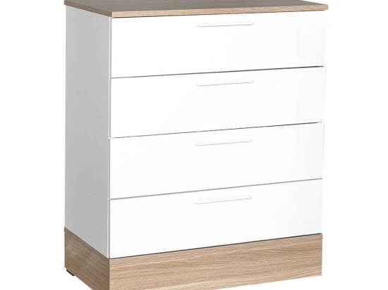 ΣΥΡΤΑΡΙΕΡΑ ΜΕΛΑΜΙΝΗΣ BASE MEGAPAP ΧΡΩΜΑ OAK - ΛΕΥΚΟ 72X40X88ΕΚ.