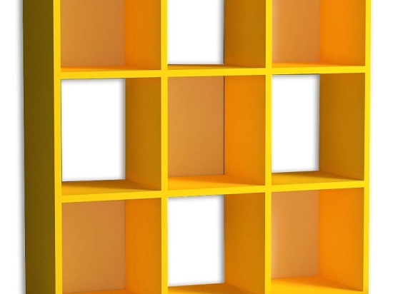 ΒΙΒΛΙΟΘΗΚΗ CUBE MEGAPAP ΑΠΟ ΜΕΛΑΜΙΝΗ ΧΡΩΜΑ ΚΙΤΡΙΝΟ 90X30X90ΕΚ.
