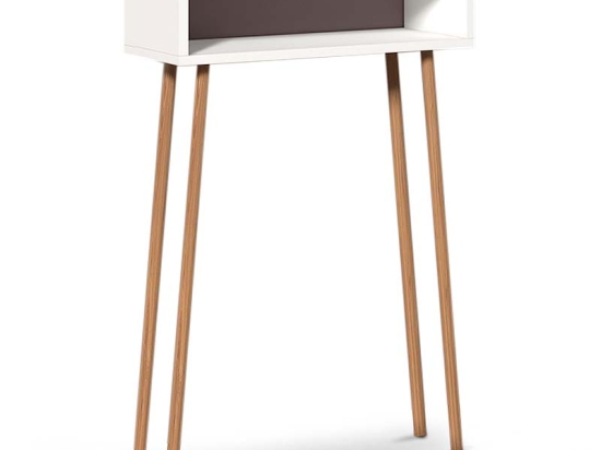 ΚΟΝΣΟΛΑ MOCA MEGAPAP ΑΠΟ ΜΕΛΑΜΙΝΗ ΧΡΩΜΑ ΛΕΥΚΟ 60X22X87ΕΚ.