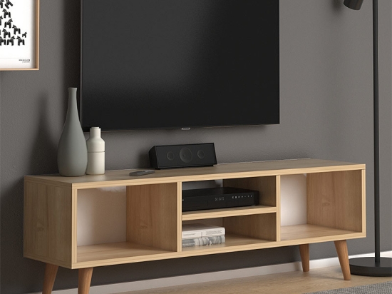 ΕΠΙΠΛΟ ΤΗΛΕΟΡΑΣΗΣ LOREN MEGAPAP ΑΠΟ ΜΕΛΑΜΙΝΗ ΧΡΩΜΑ OAK 120X30X40ΕΚ.