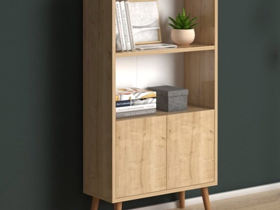 ΒΙΒΛΙΟΘΗΚΗ ΜΕΛΑΜΙΝΗΣ CUBE MEGAPAP ΧΡΩΜΑ OAK 60X24X110ΕΚ.