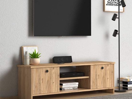ΕΠΙΠΛΟ ΤΗΛΕΟΡΑΣΗΣ CUBE MEGAPAP ΑΠΟ ΜΕΛΑΜΙΝΗ ΧΡΩΜΑ PINE 120X30X40ΕΚ.