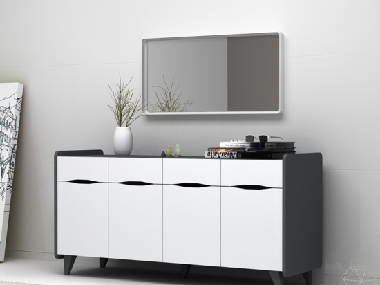 ΜΠΟΥΦΕΣ SILA MEGAPAP ΧΡΩΜΑ ΛΕΥΚΟ - ΓΚΡΙ 140X45X72ΕΚ.