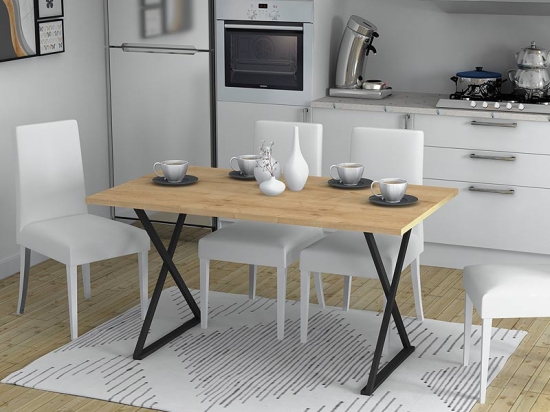 ΤΡΑΠΕΖΙ BETTE MEGAPAP ΧΡΩΜΑ ΦΥΣΙΚΟ ΟΞΙΑΣ - ΑΝΘΡΑΚΙ 140X80X76ΕΚ.