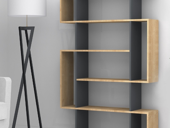 ΒΙΒΛΙΟΘΗΚΗ ΜΕΛΑΜΙΝΗΣ CLINT MEGAPAP ΧΡΩΜΑ SONOMA - ΑΝΘΡΑΚΙ 108X25X161ΕΚ.