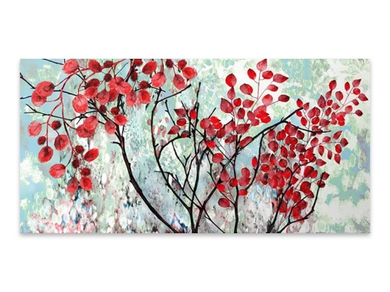 ΠΙΝΑΚΑΣ ΣΕ ΚΑΜΒΑ "RED LEAVES" MEGAPAP ΨΗΦΙΑΚΗΣ ΕΚΤΥΠΩΣΗΣ 140X70X3ΕΚ.