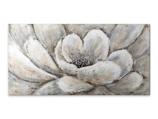 ΠΙΝΑΚΑΣ ΣΕ ΚΑΜΒΑ "SILVER FLOWERS" MEGAPAP ΨΗΦΙΑΚΗΣ ΕΚΤΥΠΩΣΗΣ 140X70X3ΕΚ.