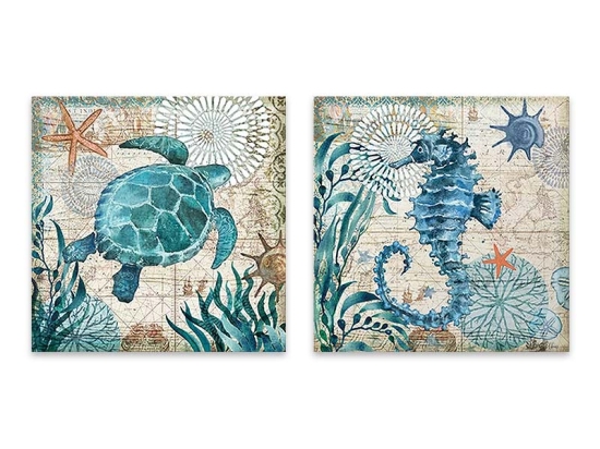 ΠΙΝΑΚΑΣ ΣΕ ΚΑΜΒΑ "SEA CREATURES" MEGAPAP 2 ΤΜΧ. ΨΗΦΙΑΚΗΣ ΕΚΤΥΠΩΣΗΣ 83X40X3ΕΚ.