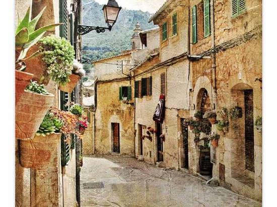 ΠΙΝΑΚΑΣ ΣΕ ΚΑΜΒΑ "STONE ROAD AND BUILDINGS" MEGAPAP ΨΗΦΙΑΚΗΣ ΕΚΤΥΠΩΣΗΣ 60X60X3ΕΚ.