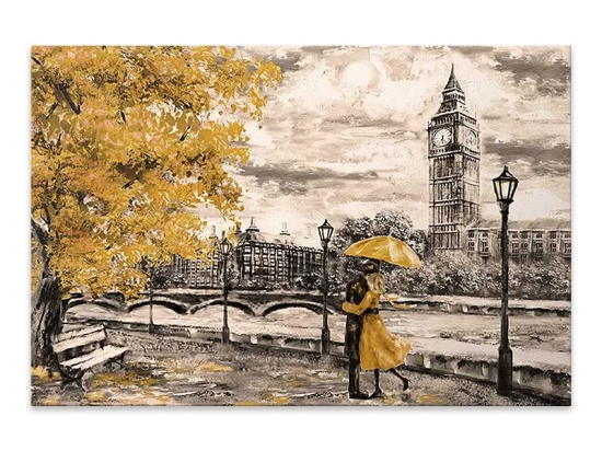 ΠΙΝΑΚΑΣ ΣΕ ΚΑΜΒΑ "BIG BEN AND YELLOW LEAVES" MEGAPAP ΨΗΦΙΑΚΗΣ ΕΚΤΥΠΩΣΗΣ 75X50X3ΕΚ.