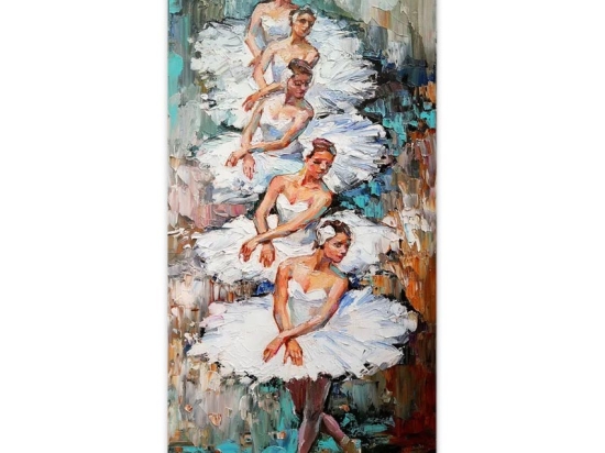 ΠΙΝΑΚΑΣ ΣΕ ΚΑΜΒΑ "WHITE SWAN BALLERINAS" MEGAPAP ΨΗΦΙΑΚΗΣ ΕΚΤΥΠΩΣΗΣ 50X100X3ΕΚ.