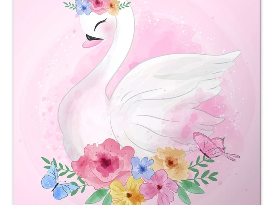 ΠΙΝΑΚΑΣ ΣΕ ΚΑΜΒΑ "BABY SWAN" MEGAPAP ΨΗΦΙΑΚΗΣ ΕΚΤΥΠΩΣΗΣ 40X40X3ΕΚ.