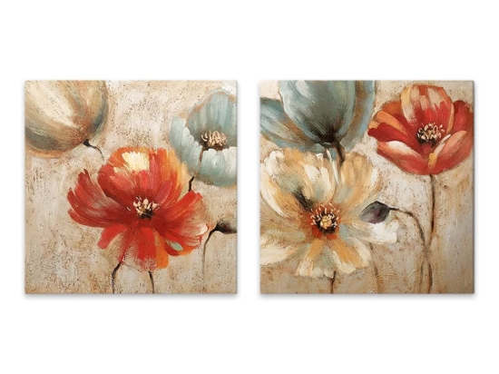 ΠΙΝΑΚΕΣ ΣΕ ΚΑΜΒΑ "FLOWERS" MEGAPAP 2 ΤΜΧ. ΨΗΦΙΑΚΗΣ ΕΚΤΥΠΩΣΗΣ 103X50X3ΕΚ.