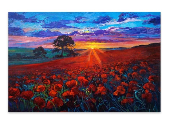 ΠΙΝΑΚΑΣ ΣΕ ΚΑΜΒΑ "POPPY FIELD" MEGAPAP ΨΗΦΙΑΚΗΣ ΕΚΤΥΠΩΣΗΣ 100X70X3ΕΚ.