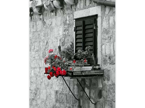 ΠΙΝΑΚΑΣ ΣΕ ΚΑΜΒΑ "WINDOW WITH FLOWERS" MEGAPAP ΨΗΦΙΑΚΗΣ ΕΚΤΥΠΩΣΗΣ 50X75X3ΕΚ.