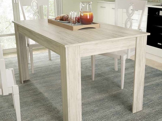 ΤΡΑΠΕΖΙ TITO MEGAPAP ΜΕΛΑΜΙΝΗΣ ΧΡΩΜΑ ΛΕΥΚΟ ΓΚΡΙ 138X80X74ΕΚ.