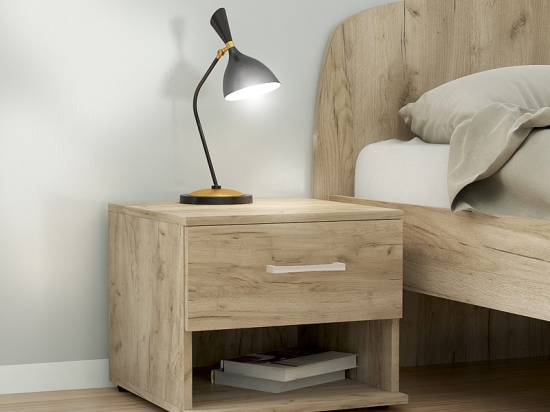 ΚΟΜΟΔΙΝΟ ΜΕΛΑΜΙΝΗΣ RENATO MEGAPAP ΧΡΩΜΑ ΓΚΡΙ OAK 44X35X43ΕΚ.