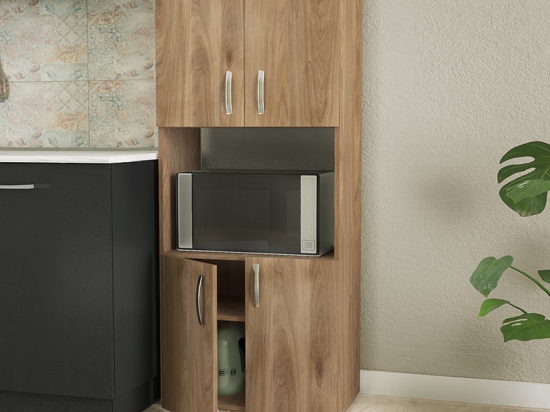 ΝΤΟΥΛΑΠΑ ΚΟΥΖΙΝΑΣ ARMANDO MEGAPAP ΜΕΛΑΜΙΝΗΣ ΧΡΩΜΑ HONEY OAK 60X32X140ΕΚ.