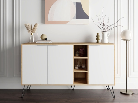 ΜΠΟΥΦΕΣ CLARA MEGAPAP ΧΡΩΜΑ ΦΥΣΙΚΟ ΟΞΙΑΣ - ΛΕΥΚΟ 142X35,6X83ΕΚ.