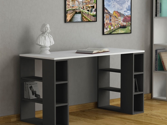 ΓΡΑΦΕΙΟ ΕΡΓΑΣΙΑΣ COLMAR MEGAPAP ΧΡΩΜΑ ΑΝΘΡΑΚΙ - ΛΕΥΚΟ 140X60X75ΕΚ