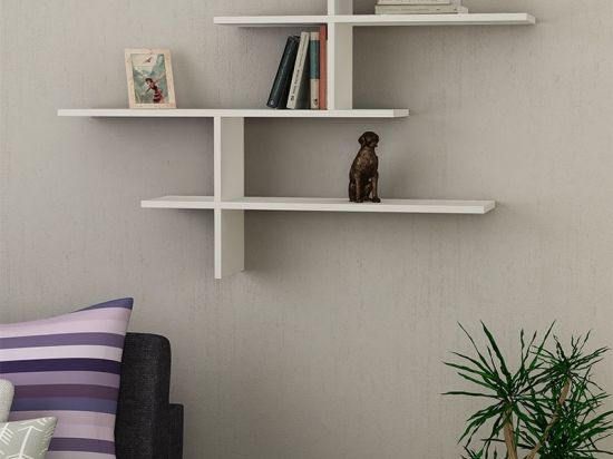 ΡΑΦΙΕΡΑ ΤΟΙΧΟΥ LEO MEGAPAP ΧΡΩΜΑ ΛΕΥΚΟ 123X22X80ΕΚ.