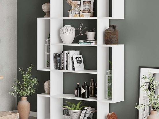 ΒΙΒΛΙΟΘΗΚΗ MITO MEGAPAP ΧΡΩΜΑ ΛΕΥΚΟ 108X25X161ΕΚ.