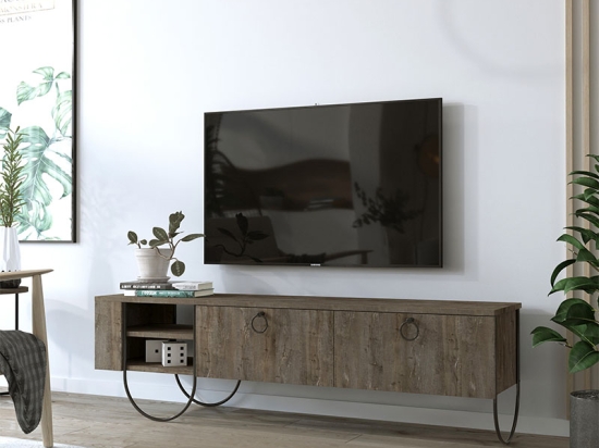 ΕΠΙΠΛΟ ΤΗΛΕΟΡΑΣΗΣ NORFOLK MEGAPAP ΑΠΟ ΜΕΛΑΜΙΝΗ ΧΡΩΜΑ DARK COFFEE 151X35X43ΕΚ.
