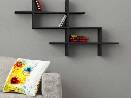 ΡΑΦΙΕΡΑ ΤΟΙΧΟΥ HALIC MEGAPAP ΧΡΩΜΑ ΑΝΘΡΑΚΙ 150X22X82ΕΚ.
