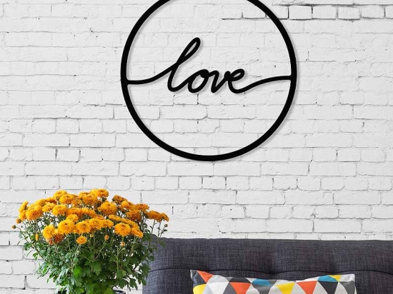 ΔΙΑΚΟΣΜΗΤΙΚΟ ΤΟΙΧΟΥ LOVE MEGAPAP ΜΕΤΑΛΛΙΚΟ ΧΡΩΜΑ ΜΑΥΡΟ 45X2X45ΕΚ.