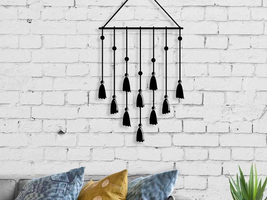 ΔΙΑΚΟΣΜΗΤΙΚΟ ΤΟΙΧΟΥ TASSEL MEGAPAP ΜΕΤΑΛΛΙΚΟ ΧΡΩΜΑ ΜΑΥΡΟ 32,6X2X60ΕΚ.