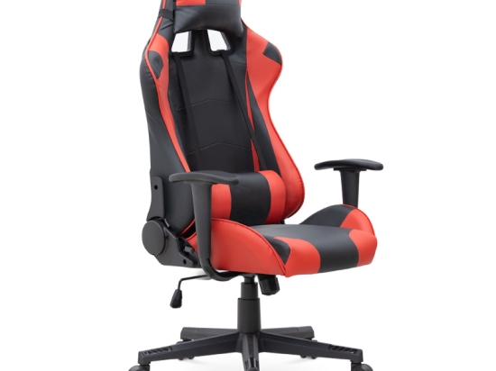 ΚΑΡΕΚΛΑ ΓΡΑΦΕΙΟΥ GAMING ALONSO MEGAPAP ΑΠΟ ΤΕΧΝΟΔΕΡΜΑ ΧΡΩΜΑ ΚΟΚΚΙΝΟ - ΜΑΥΡΟ 67X70X125/135 ΕΚ.