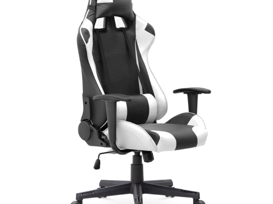 ΚΑΡΕΚΛΑ ΓΡΑΦΕΙΟΥ GAMING ALONSO MEGAPAP ΑΠΟ ΤΕΧΝΟΔΕΡΜΑ ΧΡΩΜΑ ΛΕΥΚΟ - ΜΑΥΡΟ 67X70X125/135 ΕΚ.