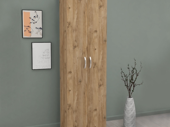 ΝΤΟΥΛΑΠΑ - ΠΑΠΟΥΤΣΟΘΗΚΗ ΜΕΛΑΜΙΝΗΣ LILLY MEGAPAP ΧΡΩΜΑ PINE OAK 49X32X178ΕΚ.