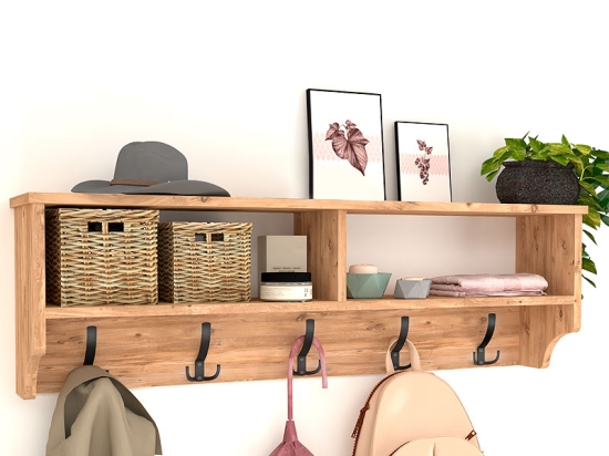 ΚΡΕΜΑΣΤΡΑ ΤΟΙΧΟΥ OTTILA MEGAPAP ΑΠΟ ΜΕΛΑΜΙΝΗ ΧΡΩΜΑ PINE OAK 120X22X37ΕΚ.