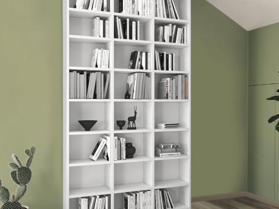 ΒΙΒΛΙΟΘΗΚΗ ΜΕΛΑΜΙΝΗΣ FYODOR MEGAPAP ΧΡΩΜΑ ΛΕΥΚΟ 102X16X178ΕΚ.