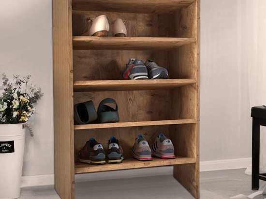 ΠΑΠΟΥΤΣΟΘΗΚΗ ΜΕΛΑΜΙΝΗΣ KRIEGER MEGAPAP 12 ΖΕΥΓΩΝ ΧΡΩΜΑ PINE OAK 62X29X100ΕΚ.