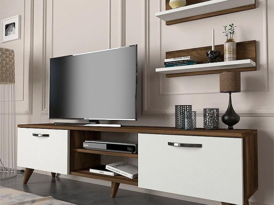 ΕΠΙΠΛΟ ΤΗΛΕΟΡΑΣΗΣ COLIN MEGAPAP ΧΡΩΜΑ ΛΕΥΚΟ - ΚΑΡΥΔΙ 150X30X40,6ΕΚ.