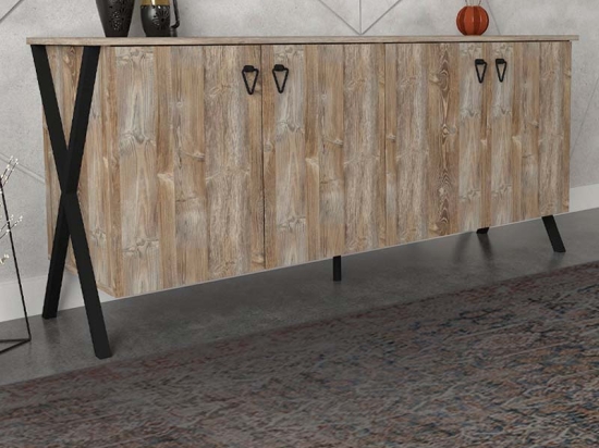 ΜΠΟΥΦΕΣ ΜΕΛΑΜΙΝΗΣ LOUKIA MEGAPAP ΧΡΩΜΑ VINTAGE PATIK 180X44,8X76,8ΕΚ.