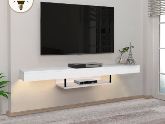 ΕΠΙΠΛΟ ΤΗΛΕΟΡΑΣΗΣ ΕΠΙΤΟΙΧΙΟ ALBARES MEGAPAP ΜΕ LED ΧΡΩΜΑ ΛΕΥΚΟ 150X29,6X22ΕΚ.