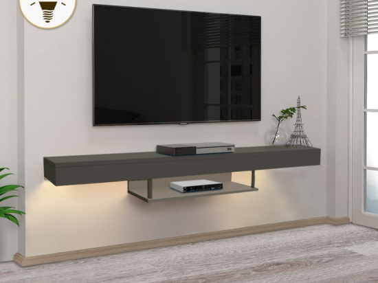 ΕΠΙΠΛΟ ΤΗΛΕΟΡΑΣΗΣ ΕΠΙΤΟΙΧΙΟ ALBARES MEGAPAP ΜΕ LED ΧΡΩΜΑ ΑΝΘΡΑΚΙ 150X29,6X22ΕΚ.