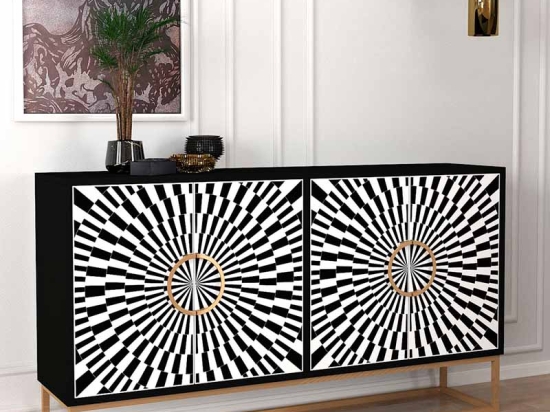 ΜΠΟΥΦΕΣ GRADEL MEGAPAP ΧΡΩΜΑ ΜΑΥΡΟ - ΑΣΠΡΟΜΑΥΡΟ 150X35X83,6ΕΚ.