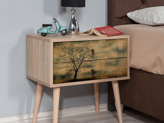 ΚΟΜΟΔΙΝΟ SOHO MEGAPAP ΑΠΟ ΜΕΛΑΜΙΝΗ ΧΡΩΜΑ SONOMA 60X40X61ΕΚ.