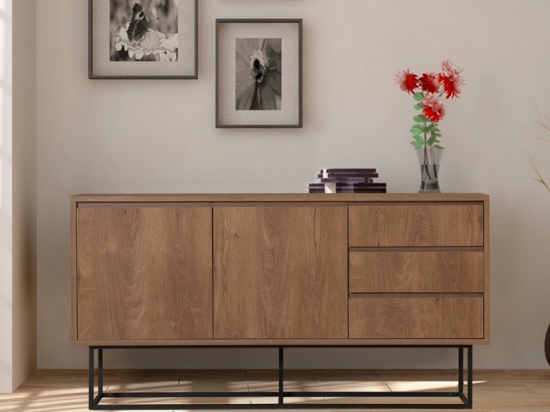 ΜΠΟΥΦΕΣ AMEDEO MEGAPAP ΑΠΟ ΜΕΛΑΜΙΝΗ ΧΡΩΜΑ ΚΑΡΥΔΙ 140X36X72ΕΚ.