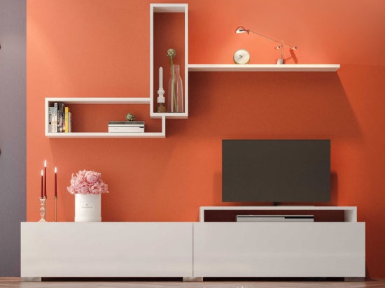 ΣΥΝΘΕΣΗ ΤΗΛΕΟΡΑΣΗΣ ODESSA MEGAPAP ΧΡΩΜΑ ΛΕΥΚΟ 180X37X47ΕΚ.