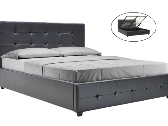 ΚΡΕΒΑΤΙ ROI PAKOWORLD 160X200 PU ΜΑΥΡΟ ΜΑΤ + ΑΠΟΘΗΚΕΥΤΙΚΟ ΧΩΡΟ