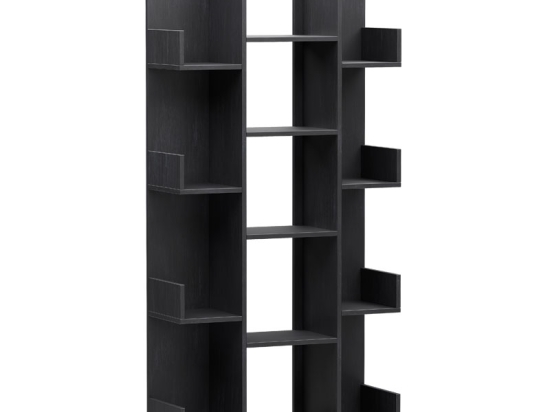 ΒΙΒΛΙΟΘΗΚΗ CHARLES PAKOWORLD ΜΕΛΑΜΙΝΗΣ ΑΝΘΡΑΚΙ 90X31X182.5ΕΚ