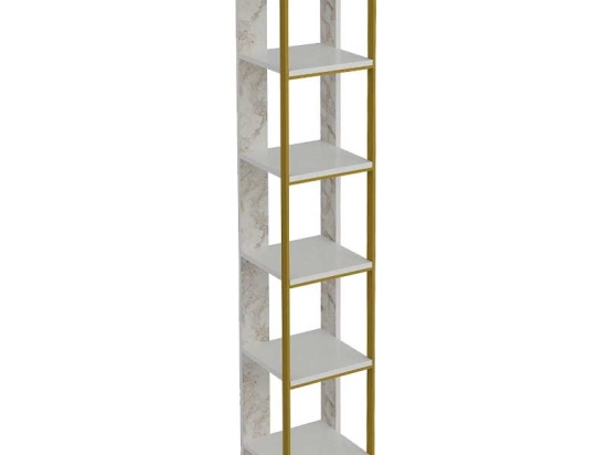 ΒΙΒΛΙΟΘΗΚΗ MARBLE PAKOWORLD ΧΡΩΜΑ ΛΕΥΚΟ ΜΑΡΜΑΡΟΥ-ΧΡΥΣΟ 32X31,5X178,5ΕΚ