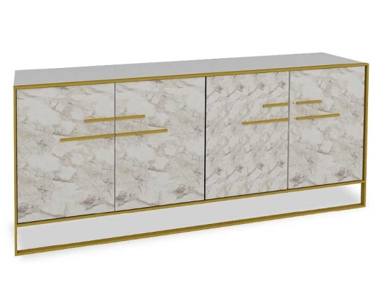 ΜΠΟΥΦΕΣ MARBLE PAKOWORLD ΧΡΩΜΑ ΛΕΥΚΟ ΜΑΡΜΑΡΟΥ-ΧΡΥΣΟ 180X47,5X75ΕΚ