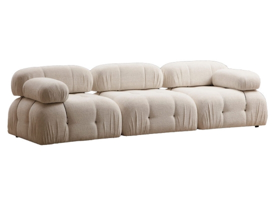 ΚΑΝΑΠΕΣ 3ΘΕΣΙΟΣ DIVINE ΜΕ ΥΦΑΣΜΑ ΣΕ ΧΡΩΜΑ ΚΡΕΜ 288X95X75ΕΚ