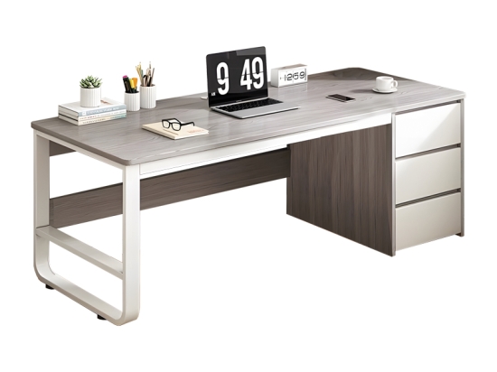 ΓΡΑΦΕΙΟ SALTO PAKOWORLD ΜΕ ΣΥΡΤΑΡΙΕΡΑ-MDF ΓΚΡΙ-ΛΕΥΚΟ 120X48X74ΕΚ